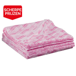 200 roze doordrenkte gaasdoeken Spontex 60 x 30 cm voor eenmalig gebruik