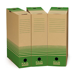 25 boites archives 100 % recyclées Raja dos 8 cm coloris brun, le lot