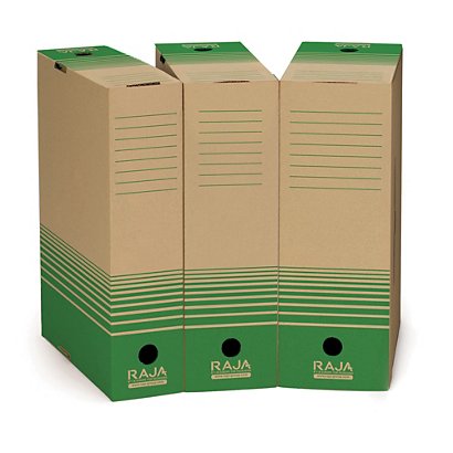 25 boites archives 100 % recyclées Raja dos 8 cm coloris brun, le
