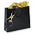 25 bolsas de papel charol negro con asas de cordón 30x25x10cm  - 2