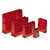 25 bolsas de papel charol rojo con asas de cordón 12x16x7cm  - 2