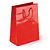 25 bolsas de papel charol rojo con asas de cordón 12x16x7cm  - 1
