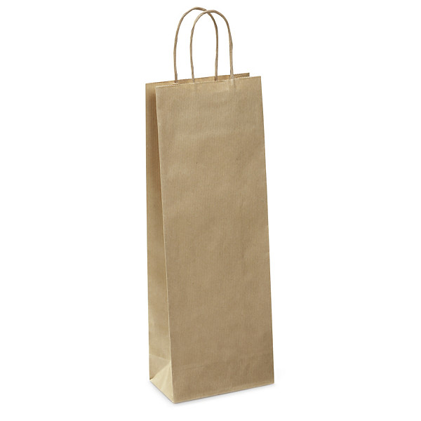 25 buste shopper in kraft avana per 1 bottiglia - 1