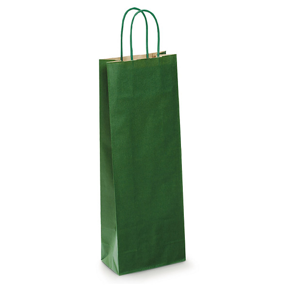 25 buste shopper in kraft verdi per 1 bottiglia - 1