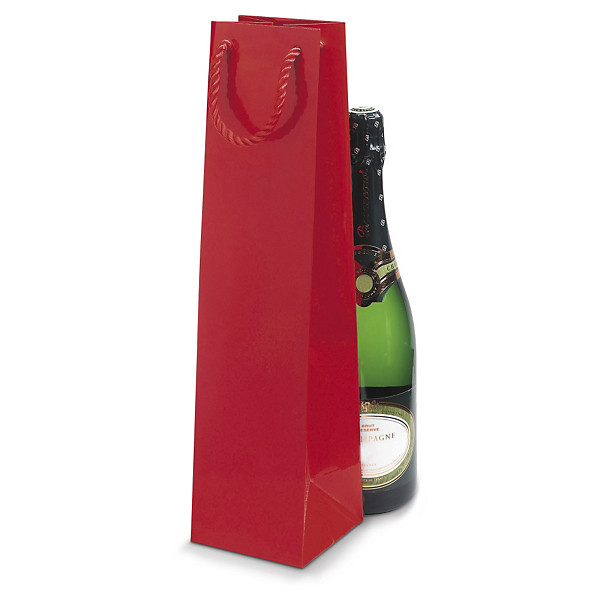 25 buste shopper lusso rosse per 1 bottiglia - 1