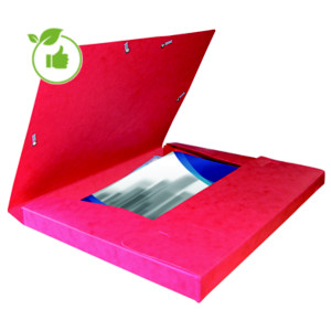 25 kaften met elastiek Cartobox 5/10e rug 2.5 cm kleur rood
