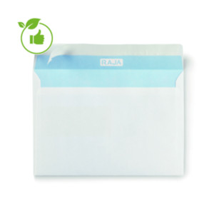 250 enveloppes blanches Raja, 100G, bande auto-adhésive, sans fenêtre, 229x324