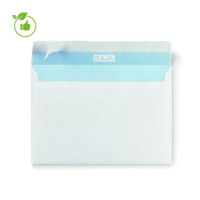250 enveloppes blanches Raja, 100G, bande auto-adhésive, sans fenêtre, 229x324 - 1