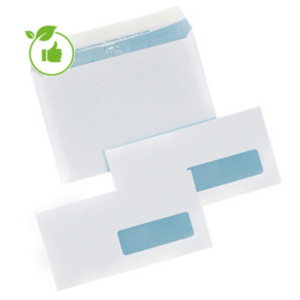 250 enveloppes C5 extra blanches Clairefontaine à bande protectrice 162 x 229 mm avec fenêtre 45 x 100 mm vélin 90 g