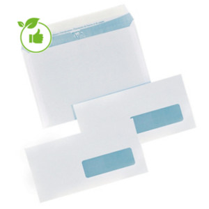 250 extra witte C5 enveloppen Clairefontaine met beschermstrip 162 x 229 mm met venster 45 x 100 mm velijn 90 g