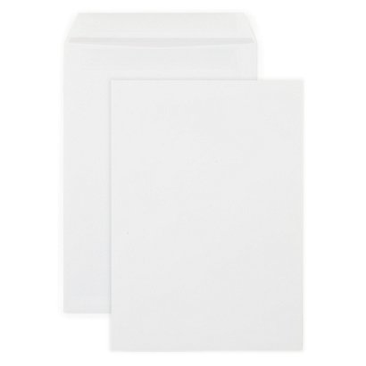 250 pochettes blanches avec fermeture autocollante, 229 x 324 mm - sans fenêtre - 1