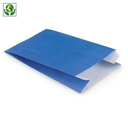 250 sacchetti regalo in carta kraft blu 12x19x4,5cm - 1