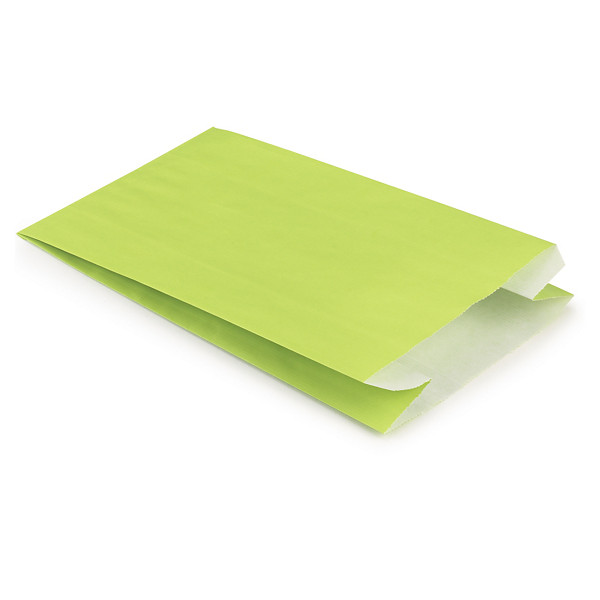 250 sacchetti regalo in carta kraft verde mela 16x25x8cm - 1