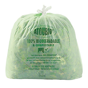 250 sacs biodégradables à poignées coulissantes 40 L