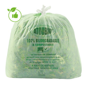 250 sacs biodégradables à poignées coulissantes 40 L