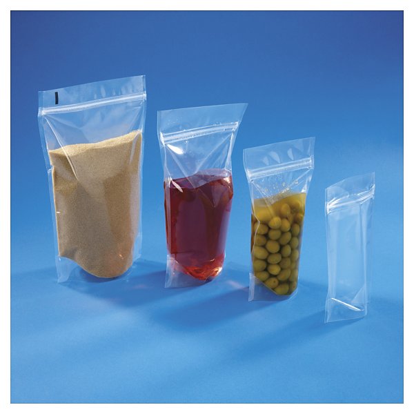 250 Standbodenbeutel mit Druckverschluss (transparent) (100 µ), Inhalt 500 ml - 3
