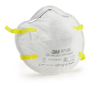3 M Masque anti poussière coque FFP1 - sans soupape - Blanc - lot de 20