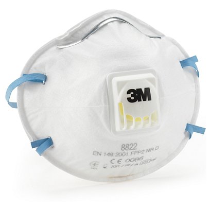3 M Masque anti poussière FFP2 - avec soupape - Blanc - Masques de