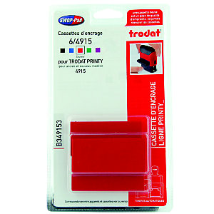 3 recharges d'encre rouge 6/4915 pour tampons Printy  4915 Trodat, le blister
