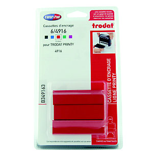 3 recharges d'encre rouge 6/4916 pour tampons 4916 Trodat, le blister