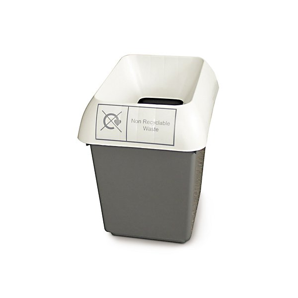 30 litre recycling bin, bottle graphic, green - 2