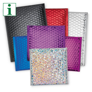 30% Recycled metallic bubble mailing bags