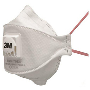 3M™ Aura™ 9332+ Respiratore, Classe FFP3, Con valvola (confezione 10 pezzi)