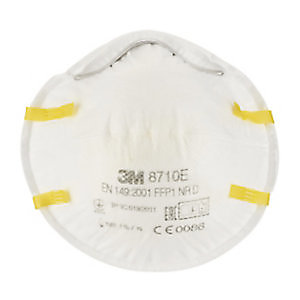 3M Masque anti poussière 8710 sans soupape - FFP1 - Blanc - Lot de 3