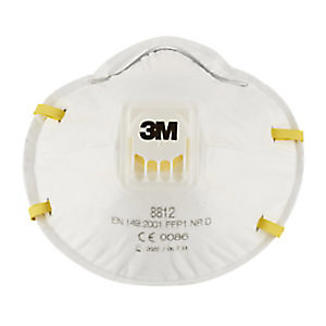 3M Masque anti poussière 8812 avec soupape - FFP1 - Blanc - Lot de 3