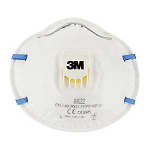 3M Masque anti poussière 8822 avec soupape - FFP2 - Blanc - Lot de 3