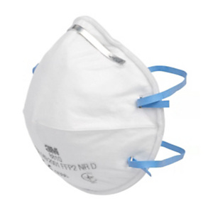 3M Masque anti poussière FFP2 avec coque - Sans soupape - Blanc 3M Masque anti poussière FFP2 avec coque - Sans soupape - Blanc