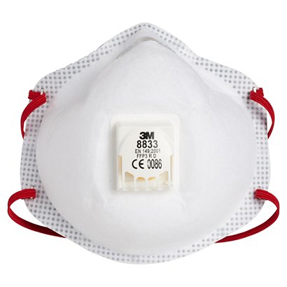 3M Masque anti poussière FFP3 coque avec soupape - Blanc