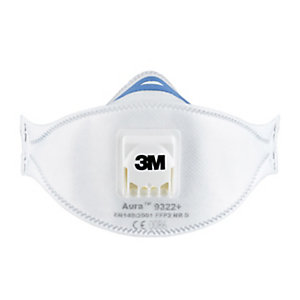 3M Masque anti poussière pliable FFP2 avec soupape - Blanc - Lot de 2