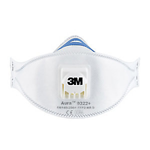 3M Masque anti poussière pliable FFP2 avec soupape - Blanc - Lot de 2
