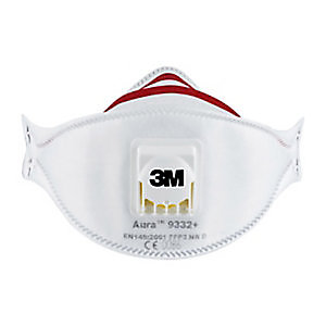 3M Masque anti poussière pliable FFP3 avec soupape - Blanc - Lot de 2