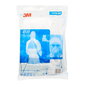 3M™ Tuta di protezione 4520, Tipo 5/6, Bianco, XL 3M™ Tuta di protezione 4520, Tipo 5/6, Bianco, XL