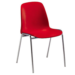 4 chaises coques Séléna rouges