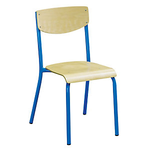 4 chaises scolaires pieds bleus