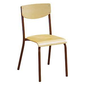 4 chaises scolaires pieds bruns 4 chaises scolaires pieds bruns