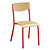 4 chaises scolaires pieds rouges - 1