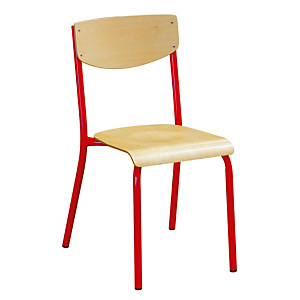 4 chaises scolaires pieds rouges 4 chaises scolaires pieds rouges