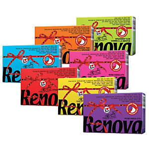 40 geassorteerde packs van 6 etuis van 9 geparfumeerde zakdoeken Renova Red Label