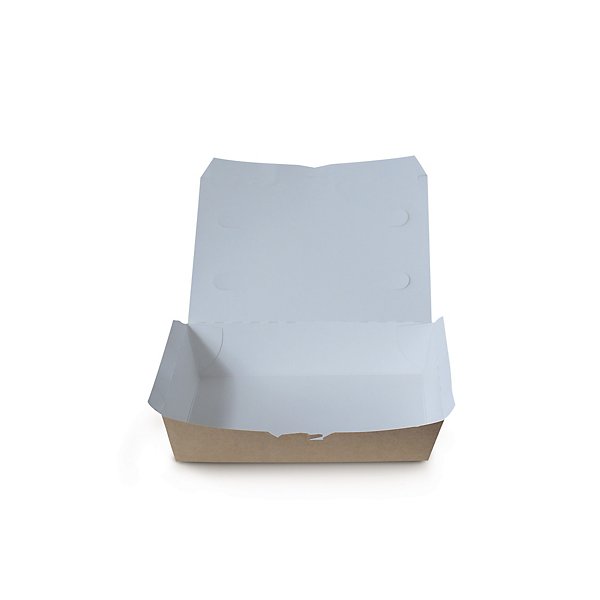 400 contenitori asporto in cartoncino con coperchio 750 ml 200x100x50 mm - 2