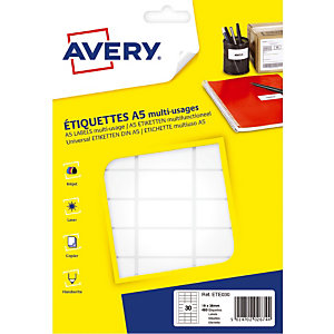 480 étiquettes blanches multifonctions Avery 19 x 38 mm