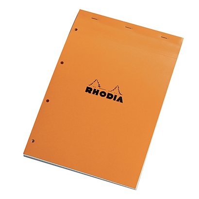 5 blocs Rhodia A4 agrafés modèle perforé réglure 5 x 5 - 1