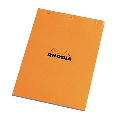 5 blocs Rhodia A4 agrafés modèle détaché non perforé réglure 5 x 5 - 1