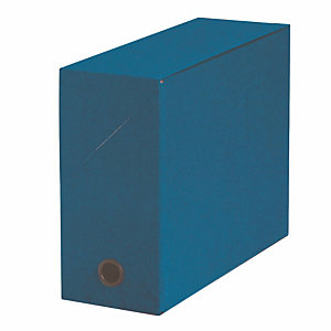 5 boites de classement carton dos 12cm coloris bleu