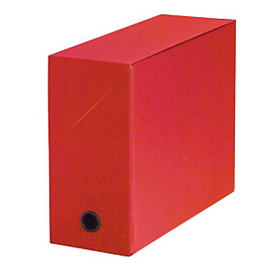 5 boites de classement carton dos 12cm coloris rouge