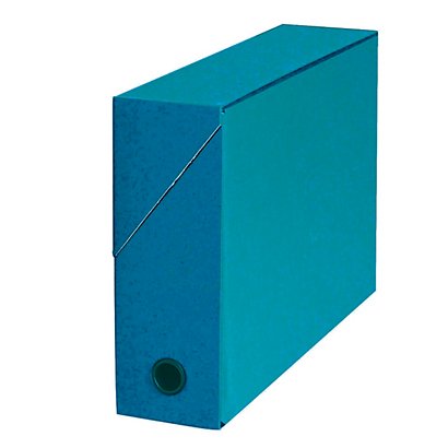 5 boites de classement carton dos 9 cm coloris bleu foncé