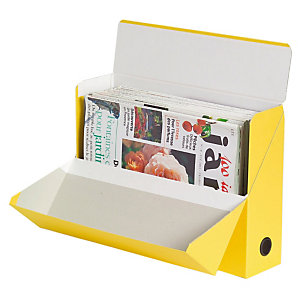 5 boites de classement carton dos 9 cm coloris jaune